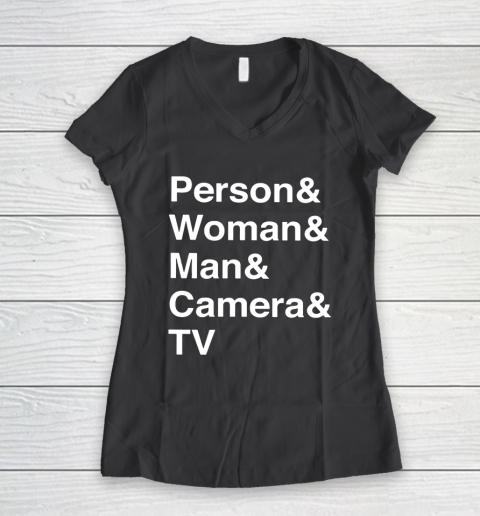 Person Woman Man Camera TV Women's V-Neck T-Shirt 6