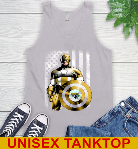 Jacksonville Jaguars NFL Football Captain America Marvel Avengers American Flag Shirt Tank Top 3
