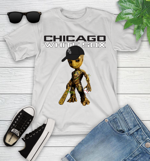 MLB Chicago White Sox Groot Guardians Of The Galaxy Baseball Youth T-Shirt