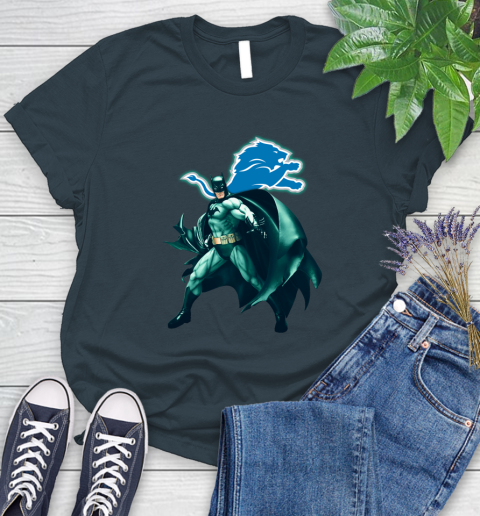NFL Batman Football Sports Detroit Lions Women's T-Shirt 8