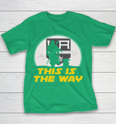 Los Angeles Kings NHL Ice Hockey Star Wars Yoda And Mandalorian This Is The Way Youth T-Shirt 3