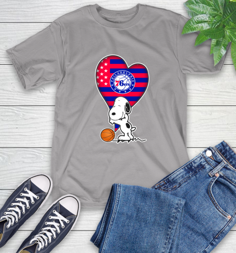 Philadelphia 76ers NBA Basketball The Peanuts Movie Adorable Snoopy T-Shirt 6