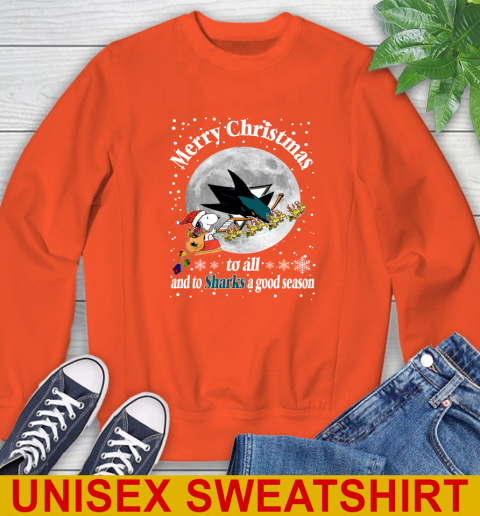 San Jose Sharks Merry Christmas To All And To Sharks A Good Season NHL Hockey Sports Sweatshirt 3