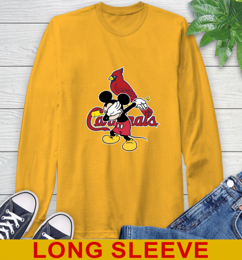St.Louis Cardinals MLB Baseball Dabbing Mickey Disney Sports Long Sleeve T-Shirt 3