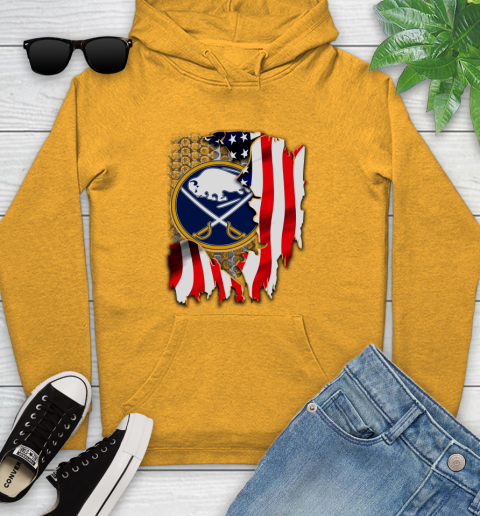 Buffalo Sabres NHL Hockey American Flag Youth Hoodie 2