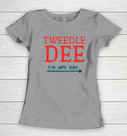 Tweedle Dee I'm With Dum Couple And Friends Funny Lazy Costume Women's T-Shirt 3