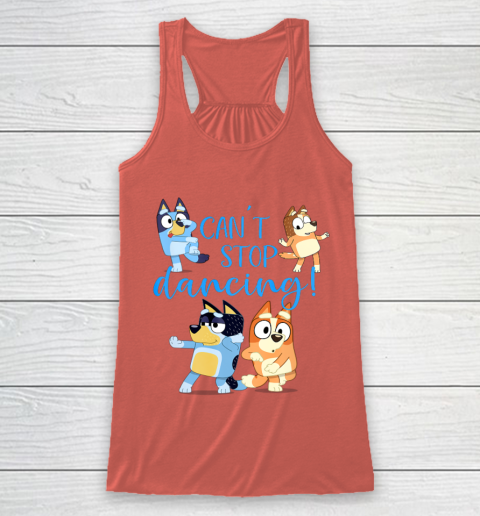 Bluey Dad Cant Stop Dancing For Father Day Racerback Tank 4