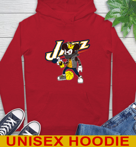 Utah Jazz NBA Basketball Mickey Peace Sign Sports Hoodie 10