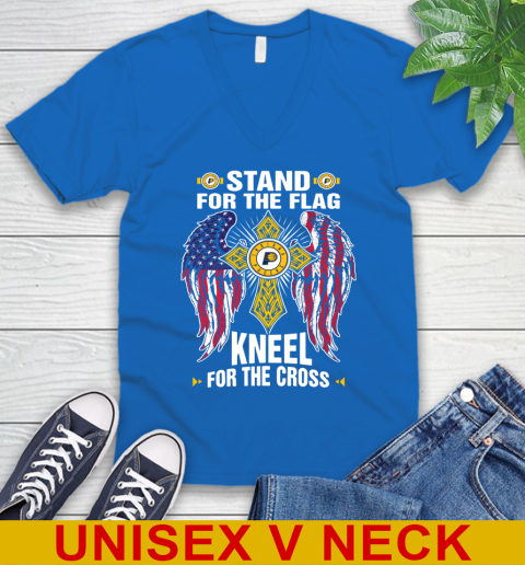 NBA Basketball Indiana Pacers Stand For Flag Kneel For The Cross Shirt V-Neck T-Shirt 5