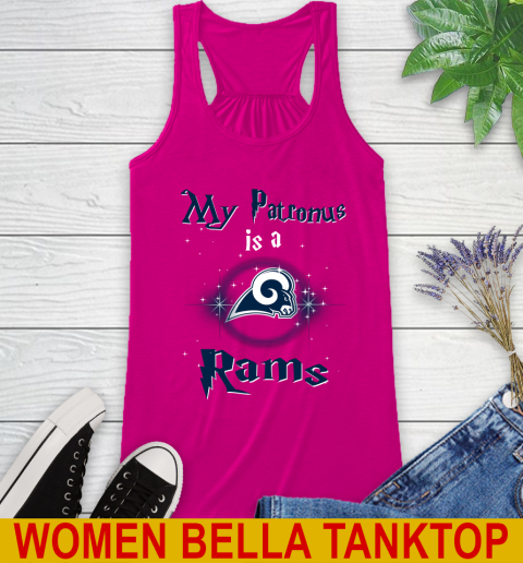 NFL Football Harry Potter My Patronus Is A Los Angeles Rams Racerback Tank - Image 7