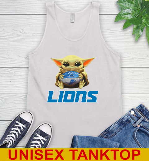 NFL Football Detroit Lions Baby Yoda Star Wars Shirt Tank Top