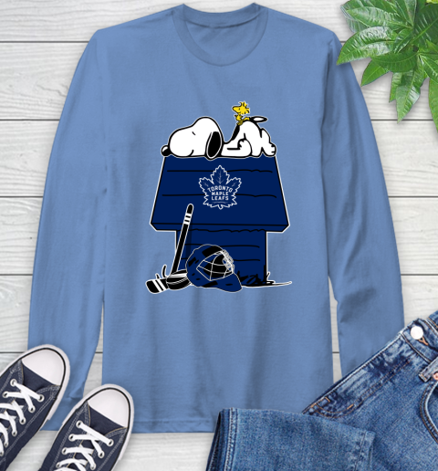 Toronto Maple Leafs NHL Hockey Snoopy Woodstock The Peanuts Movie Long Sleeve T-Shirt 11