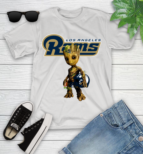 Los Angeles Rams NFL Football Groot Marvel Guardians Of The Galaxy Youth T-Shirt