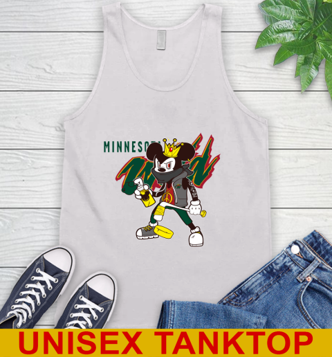 Minnesota Wild NHL Hockey Mickey Peace Sign Sports Tank Top