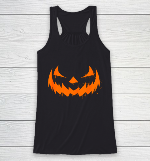 Scary Pumpkin Laugh Spooky Halloween Costume Funny Horror Racerback Tank