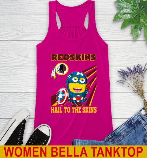 NFL Football Washington Redskins Captain America Marvel Avengers Minion Hail To The Skín Shirt Racerback Tank 6