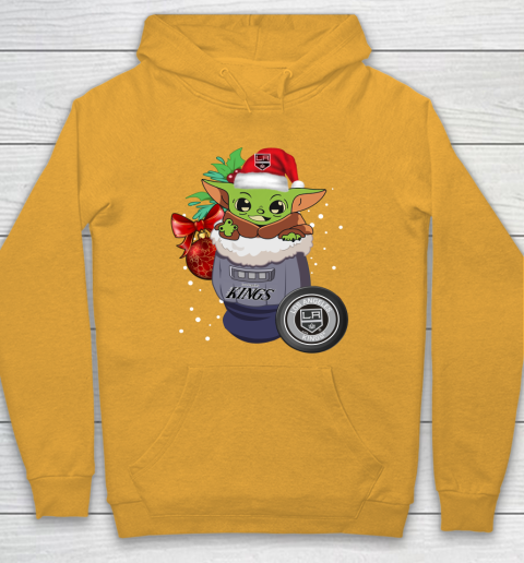 Los Angeles Kings Christmas Baby Yoda Star Wars Funny Happy NHL Hoodie 3