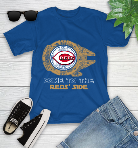 MLB Come To The Cincinnati Reds Side Star Wars Baseball Sports Youth T-Shirt 12