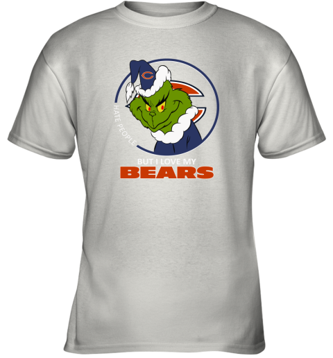 I Hate People But I Love My Chicago Bears Grinch NFL Youth T-Shirt