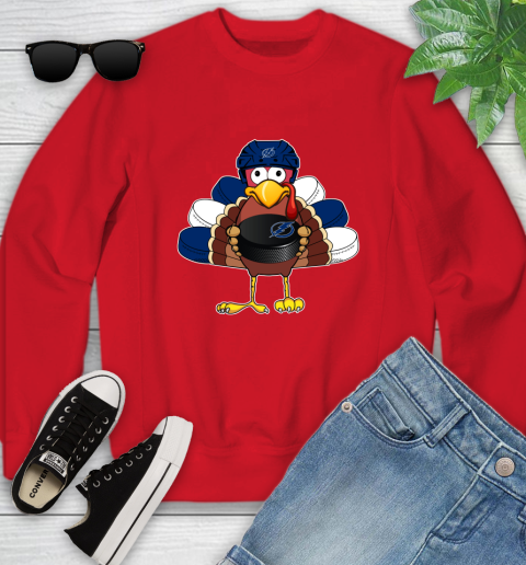 Tampa Bay Lightning Turkey Thanksgiving Day Youth Sweatshirt 9