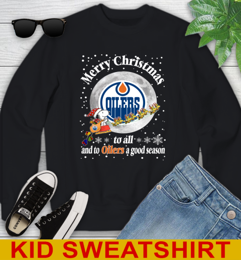 Edmonton Oilers Merry Christmas To All And To Oilers A Good Season NHL Hockey Sports Youth Sweatshirt