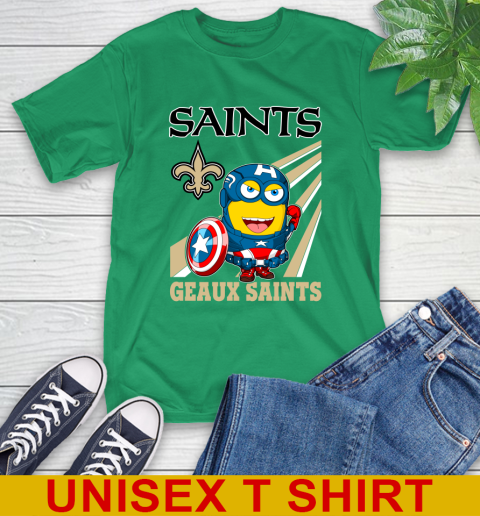 NFL Football New Orleans Saints Captain America Marvel Avengers Minion Shirt T-Shirt 7