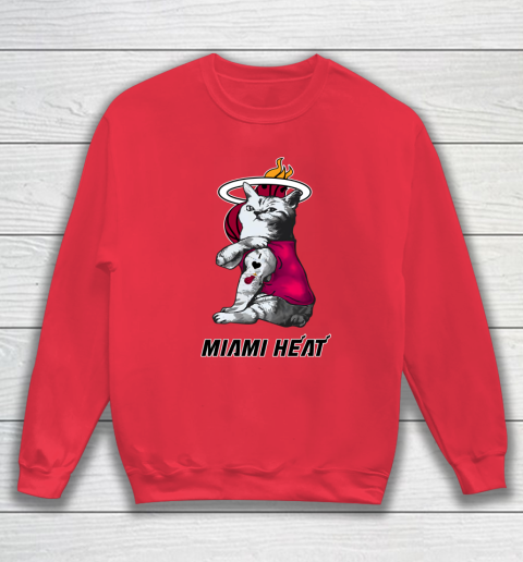 NBA Basketball My Cat Loves Miami Heat Sweatshirt 7