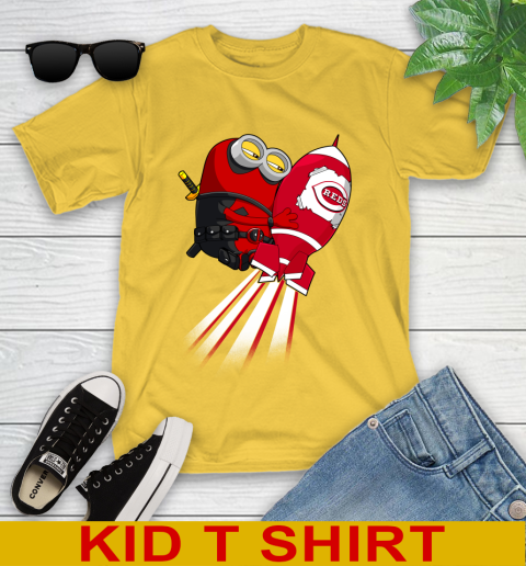 MLB Baseball Cincinnatim Reds Deadpool Minion Marvel Shirt Youth T-Shirt 9
