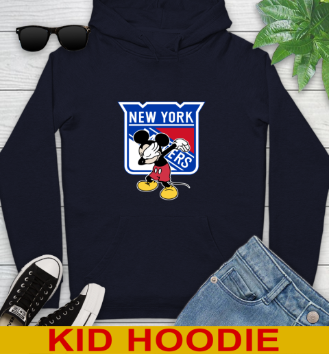 New York Rangers NHL Hockey Dabbing Mickey Disney Sports Youth Hoodie 4