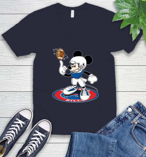 NFL Football Buffalo Bills Cheerful Mickey Disney Shirt V-Neck T-Shirt 3