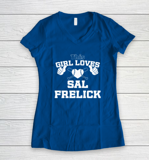 This Girl Loves Sal Frelick Women's V-Neck T-Shirt 5