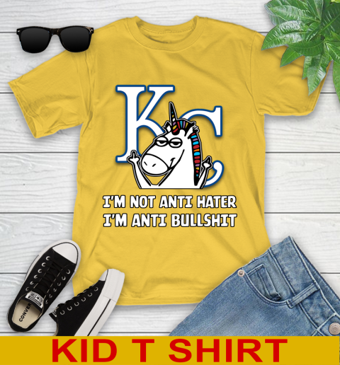 Los Angeles Angels MLB Baseball Unicorn I'm Not Anti Hater I'm Anti Bullshit (2) Youth T-Shirt 8