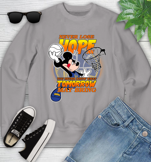 Golden State Warriors NBA Basketball Mickey Disney Never Lose Hope Youth Sweatshirt 3