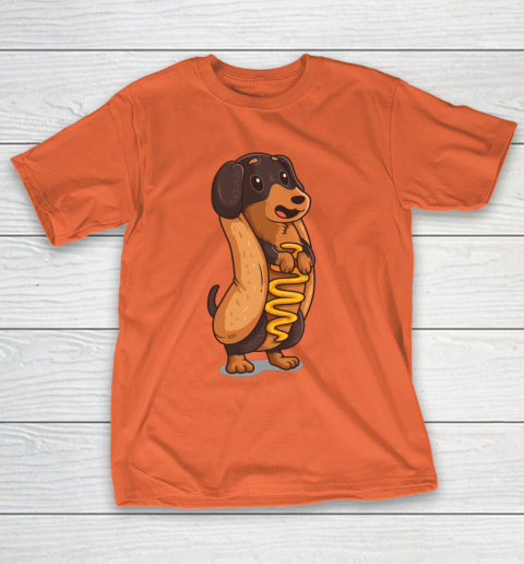 Wiener Dog Hotdog Bun Dachshund Funny Foodie Gift Hot Dog T-Shirt 3