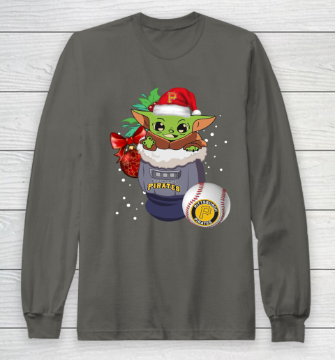 Pittsburgh Pirates Christmas Baby Yoda Star Wars Funny Happy MLB Long Sleeve T-Shirt 8