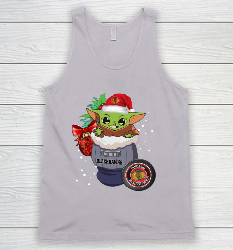 Chicago Blackhawks Christmas Baby Yoda Star Wars Funny Happy NHL Tank Top 4