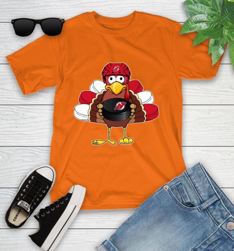 New Jersey Devils Turkey Thanksgiving Day Youth T-Shirt 7