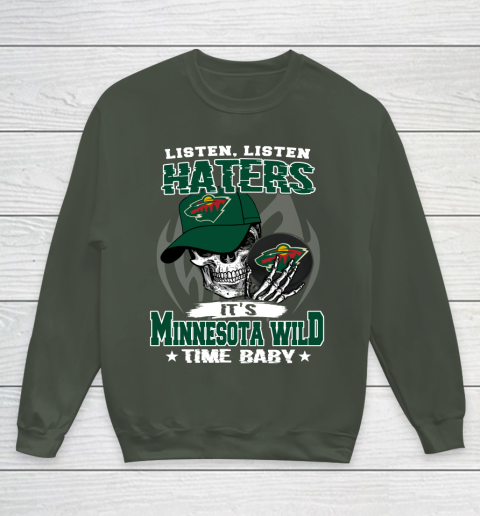 Listen Haters It is WILD Time Baby NHL Youth Sweatshirt 9 Listen Haters It is WILD Time Baby NHL Youth Sweatshirt - Image 9