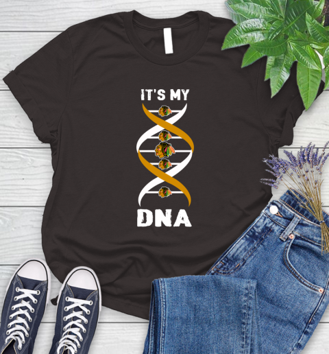 Chicago Blackhawks NHL Hockey It's My DNA Sports Women's T-Shirt 11