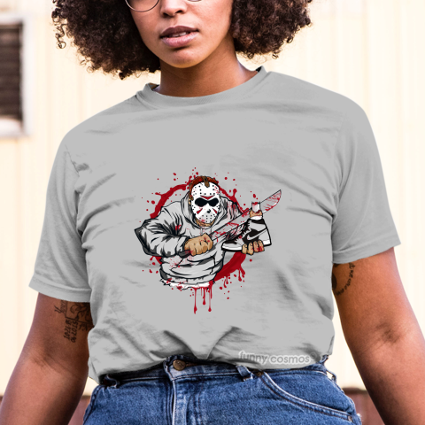 Air Jordan 1 Shadow Matching Sneaker Shirt Jason Voorhees Black And Gray Sneaker Shirt