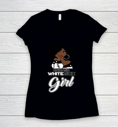Chicago White Sox Girl MLB Women's V-Neck T-Shirt
