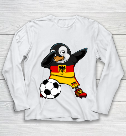 Dabbing Penguin Germany Soccer Fans Jersey Football Lovers Youth Long Sleeve