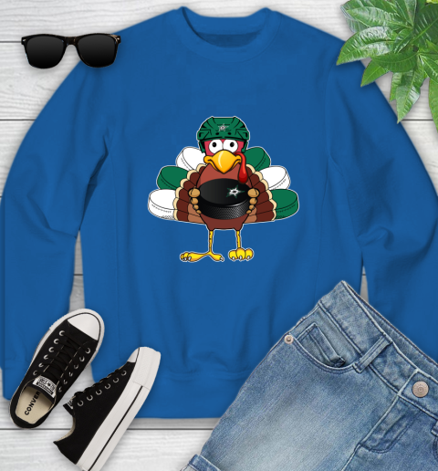 Dallas Stars Turkey Thanksgiving Day Youth Sweatshirt 8
