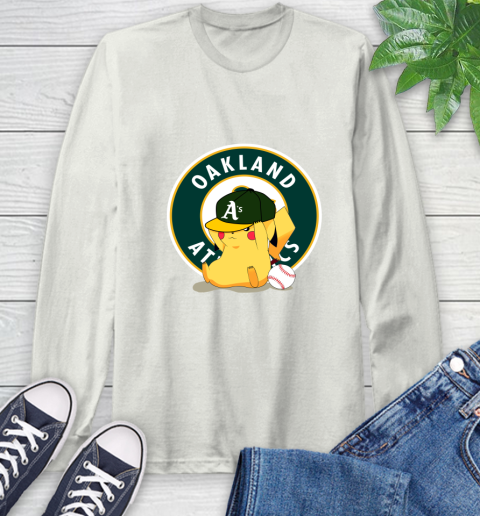 MLB Pikachu Baseball Sports Oakland Athletics Long Sleeve T-Shirt 12