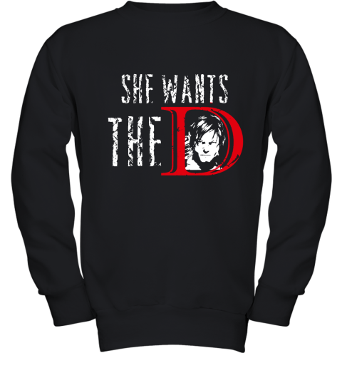 Daryl Dixon She Wants The D Youth Sweatshirt