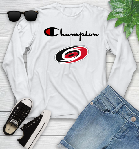 NHL Hockey Carolina Hurricanes Champion Shirt Youth Long Sleeve