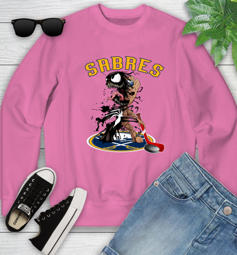NHL Buffalo Sabres Hockey Venom Groot Guardians Of The Galaxy Youth Sweatshirt 7