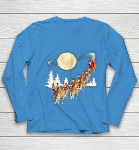 Golden Retriever Reindeer Christmas Youth Long Sleeve 5