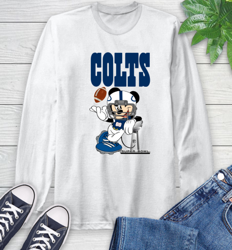 NFL Indianapolis Colts Mickey Mouse Disney Super Bowl Football T Shirt Long Sleeve T-Shirt