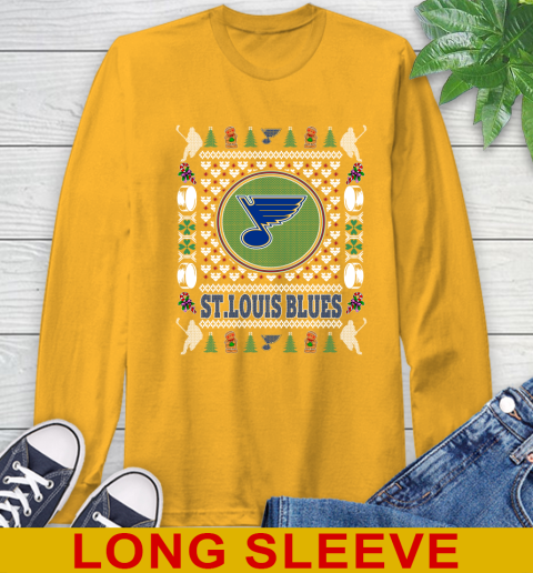 St.Louis Blues Merry Christmas NHL Hockey Loyal Fan Long Sleeve T-Shirt 2